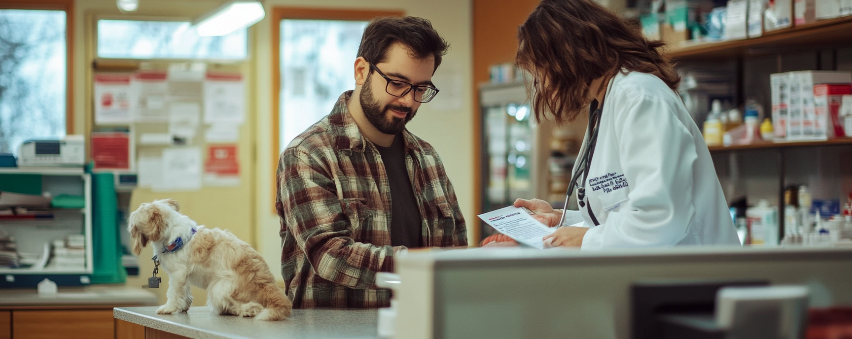 Veterinarian explaining treatment options to a pet owner
