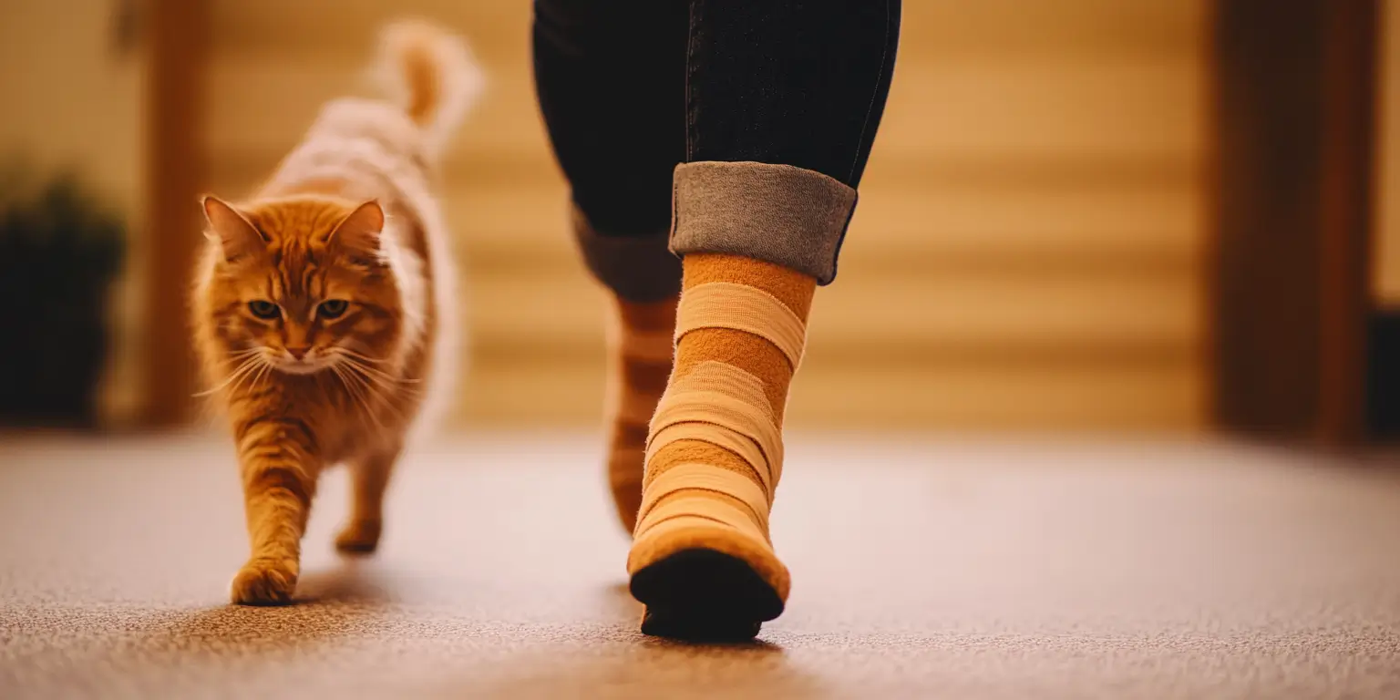 pet with cast on leg