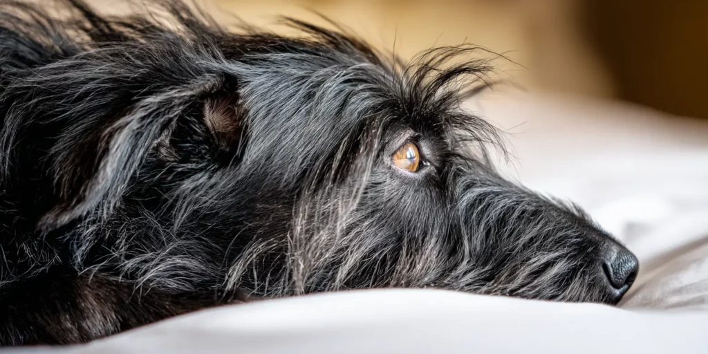 A dog receiving natural pain relief through various methods